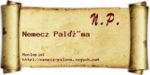 Nemecz Palóma névjegykártya